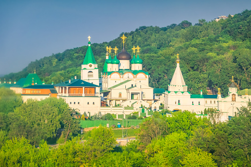The landmark Pechersky Ascension Monastery in Nizhny Novgorod, Russia. Established in 1328.