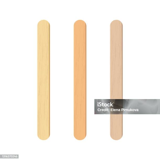 Popsicle Sticks Wooden Elements For Holding Ice Cream Tongue Depressor For  Throat Medical Examination Isolated Realistic Vector Illustration On White  Background Stock Illustration - Download Image Now - iStock