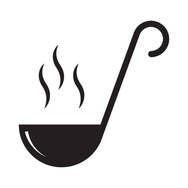 ladle für die küche lebensmittel-symbol vektor für grafik-design, logo, website, social media, mobile app, ui-illustration - soup stock-grafiken, -clipart, -cartoons und -symbole