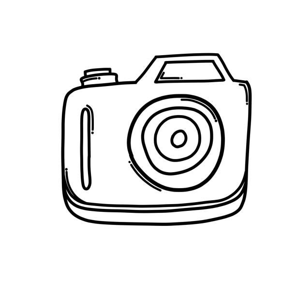 istock Camera Doodle vector icon. Drawing sketch illustration hand drawn cartoon line eps10 1316379599