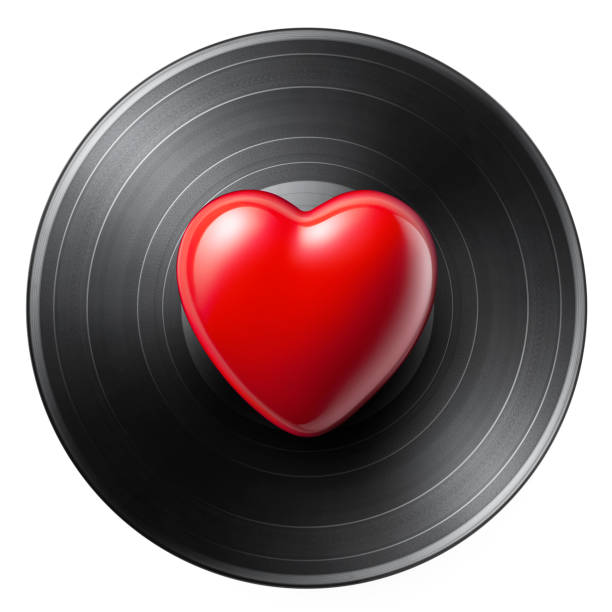istock LP vinyl record with red heart 1316382143