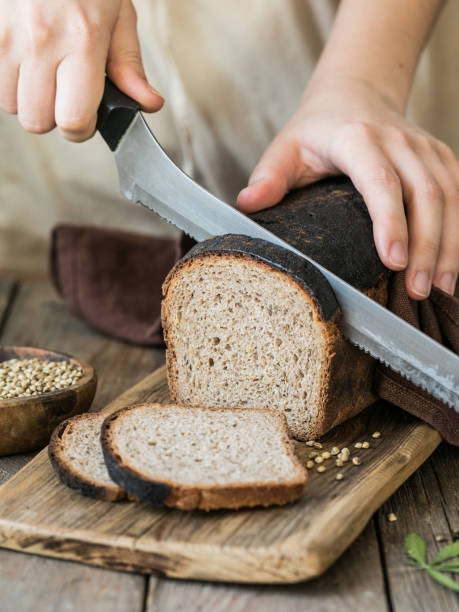 istock Leavened bread, whole grain rye bread with cannabis, and wheat mixed flour 1316387289