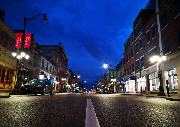 istock Downtown Kingston at Night, Princess St 1316390116