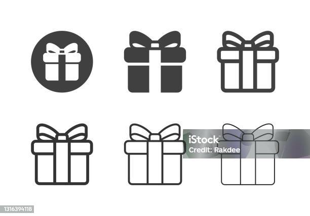 Gift Box Icons Multi Series Stock Illustration - Download Image Now - Gift, Icon Symbol, Gift Box