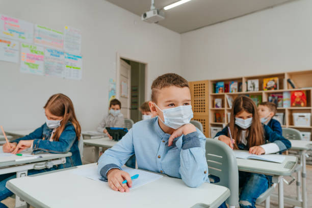 istock Elementary school students studying in the classroom during COVID-19 pandemic. 1316395337