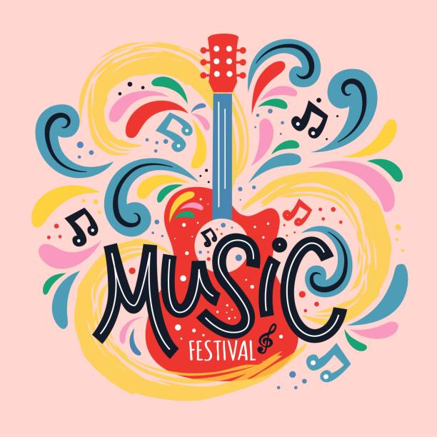 ilustraciones, imágenes clip art, dibujos animados e iconos de stock de plantilla de póster para festival de música jazz - ciclo de conciertos