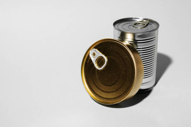 istock Tin can for food on gray background 1316401192