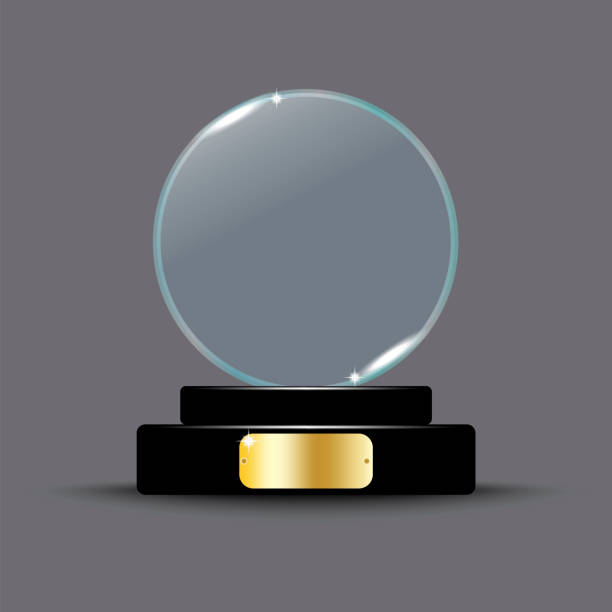 istock crystal on stand on transparent. Championship trophy. Sport award. Winner award. Vector illustration. Stock image. 1316402662
