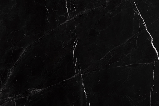 Full frame black marble texture and background
