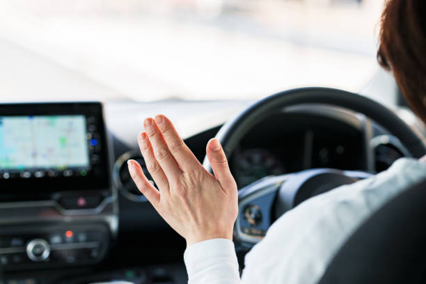 sistema e tecnologia di guida automatica - auto senza conducente foto e immagini stock