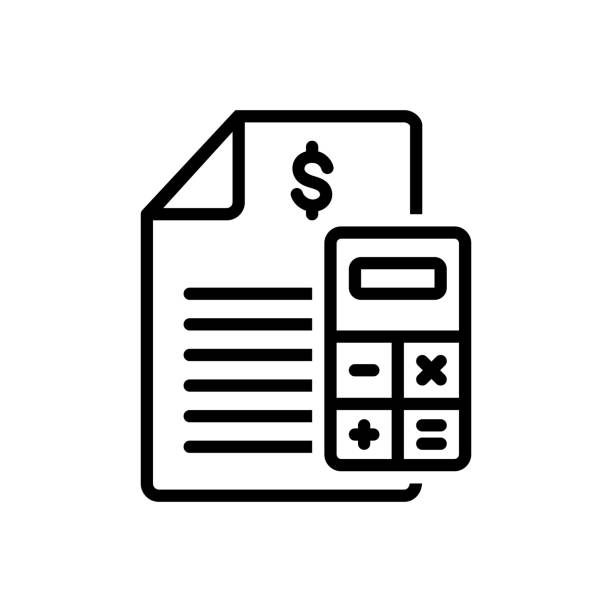 Budget financial Icon for budget, financial plan, accounts, statement, calculate, allocate, accounting, banking, calculation, finance allocate stock illustrations