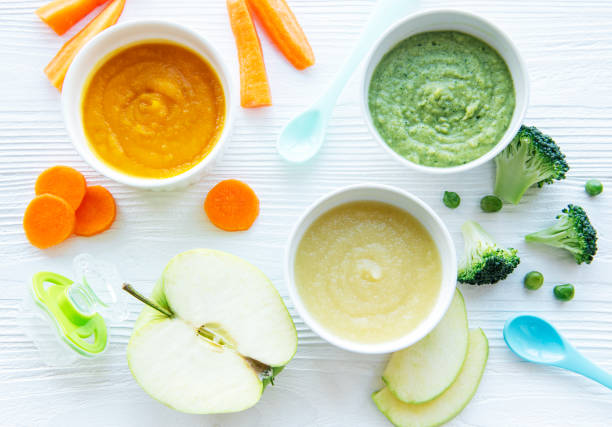 istock Assortment of fruit and vegetable puree 1316406634