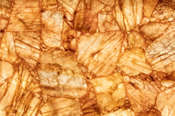 A closeup of citrine crystals.