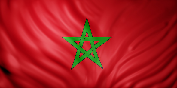 3d rendering of a national Morocco flag.