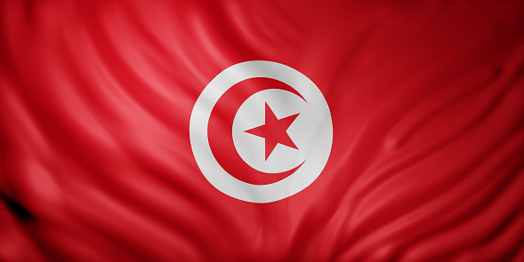 3d rendering of a national Tunisia flag.