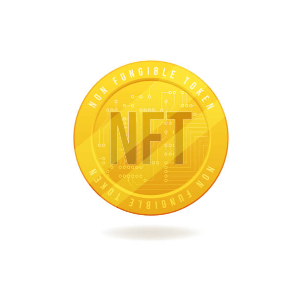 istock Gold coin NFT non fungible token isolated on white background. 1316411602