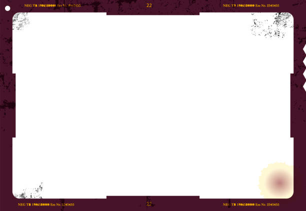 大判フィルムシートネガ、グランジスタイルの額縁、空のフィルムフレーム - スライド点のイラスト素材／クリップアート素材／マンガ素材／アイコン素材