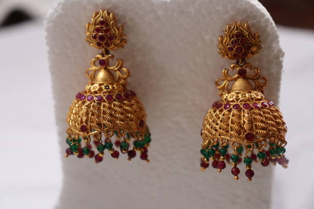 istock Indian traditional jewellery over white background 1316411697
