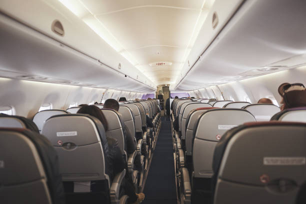 istock Shot of a empty aisle in an aeroplane 1316413177