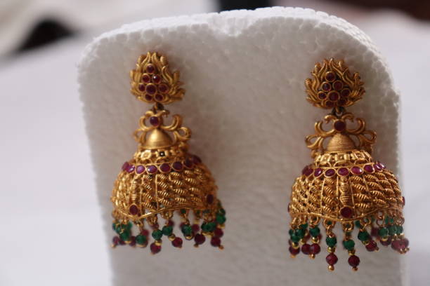 istock Indian traditional jewellery over white background 1316413346