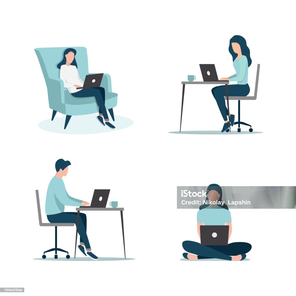 Work And Study Stock Illustration - Download Image Now - Adult ...