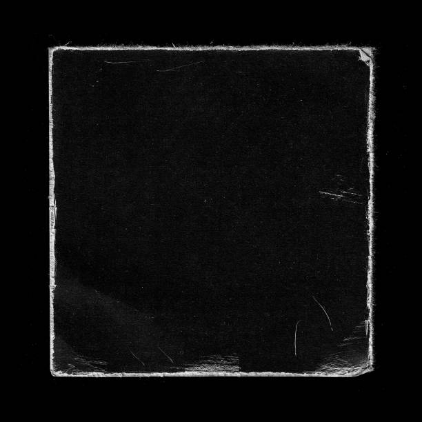 istock Old Black Square Vinyl CD Record Cover Package Envelope Template Mock Up. Empty Damaged Grunge Aged Photo Scratched Shabby Paper Cardboard Overlay Texture. 1316425752