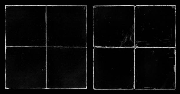 istock Old Black Square Empty Ripped Folded Torn Cardboard Paper Poster. Grunge Scratched Old Shabby Surface. Distressed Overlay Texture for Collage. 1316425772