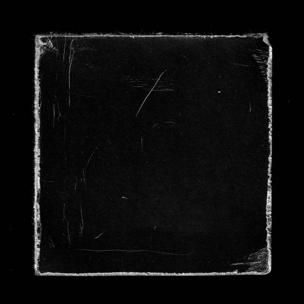 istock Old Black Square Vinyl CD Record Cover Package Envelope Template Mock Up. Empty Damaged Grunge Aged Photo Scratched Shabby Paper Cardboard Overlay Texture. 1316425794