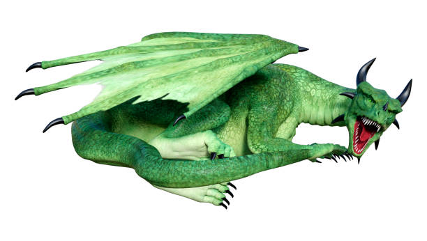 istock 3D illustration fantasy dragon on white 1316431189