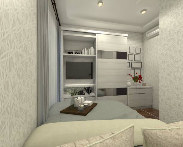 Wooden Wardrobe Cabinet And Drawer Table For Interior Bedroom