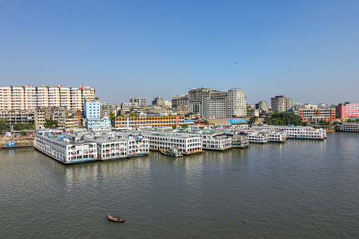 The Buriganga River is a river in Bangladesh which flows past the southwest outskirts of the capital city, Dhaka. Its average depth is 7.6 metres and its maximum depth is 18 metres. It is the most busiest river and also It ranks among the most polluted rivers in the country.