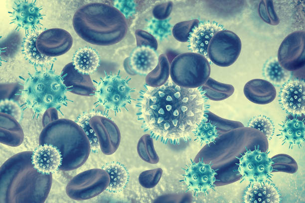 istock Virus infected blood cells.3d illustration 1316439957