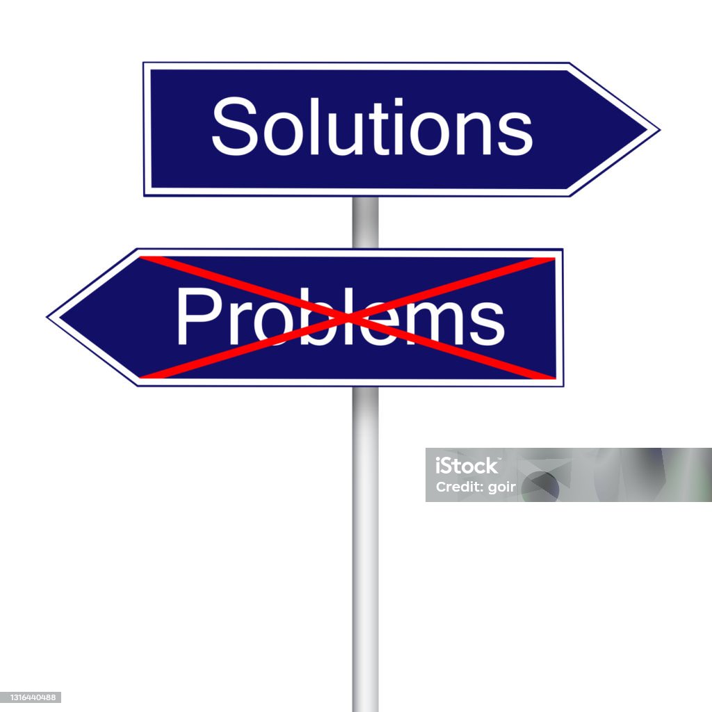 Problem And Solution Sign Problems Vs Solutions Pole Sign Stock Photo - Download Image Now ...