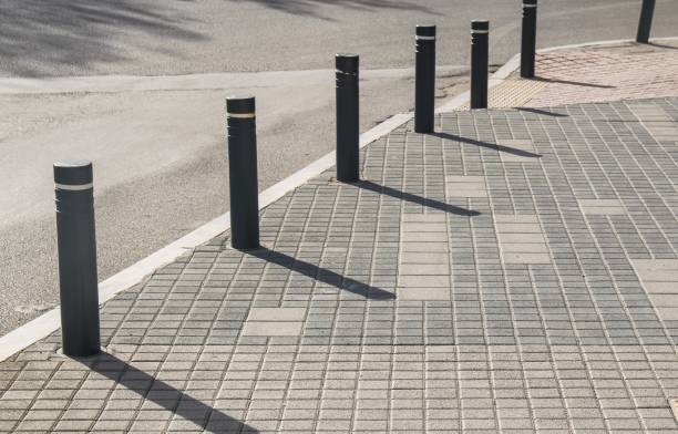 istock metal posts forming street border 1316444630