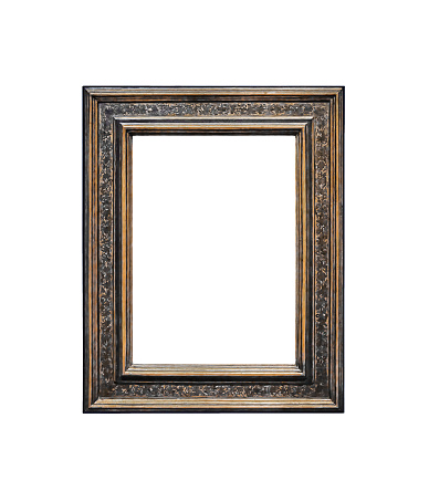 wooden picture Frame isolated on white