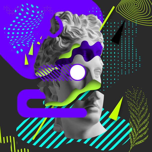 istock Contemporary art collage with antique statue head in a surreal style. 1316447594