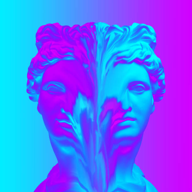 istock Contemporary art collage with antique statue head in a surreal style. 1316447598