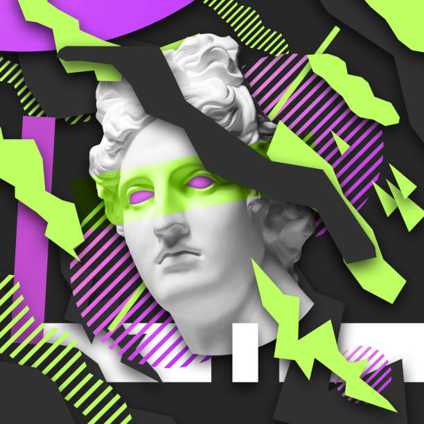 istock Contemporary art collage with antique statue head in a surreal style. 1316447608