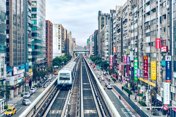 Taipei city view from MRT station