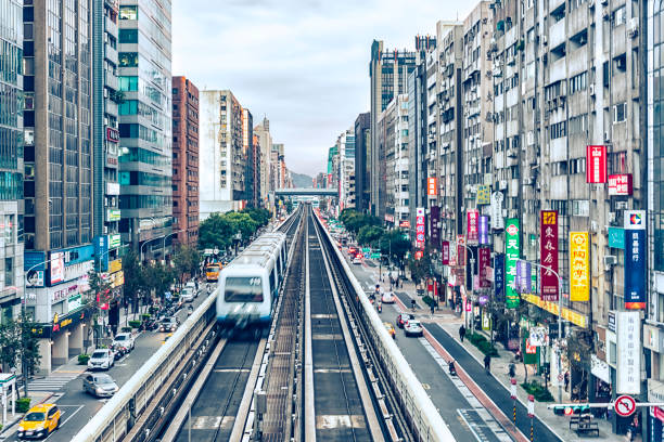 Taipei city in Taiwan Taipei city view from MRT station taipei photos stock pictures, royalty-free photos & images