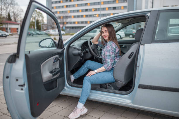 istock Young female relaxing in a car 1316447975