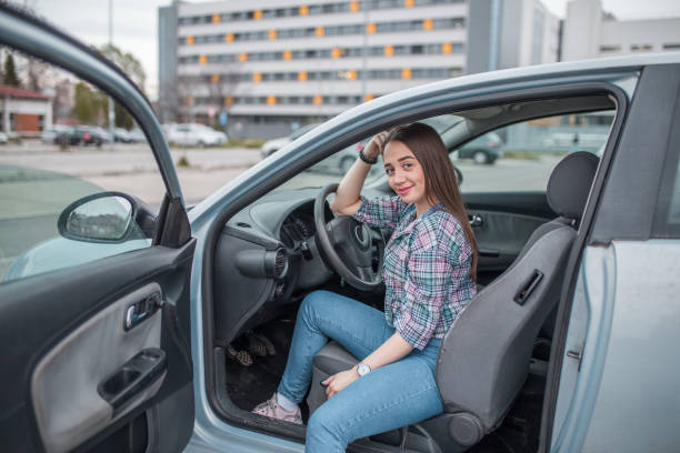 istock Beautiful woman relaxing in a car 1316450166
