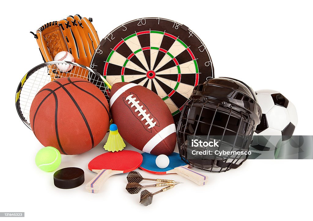 Esportes e jogos arranjo - Foto de stock de Futebol Americano royalty-free