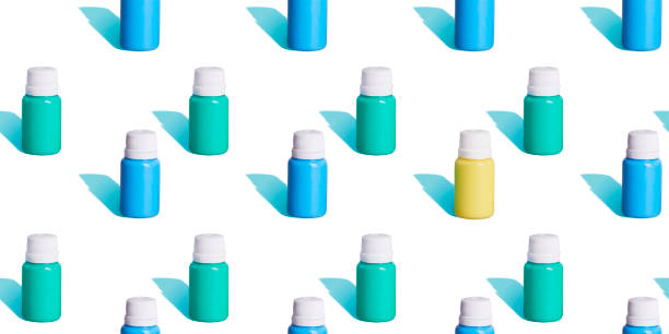 istock Seamless pattern from colorful cans with acrylic or gouache paints 1316453344