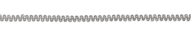 Gray creative silk ribbon with winding pattern isolated on white