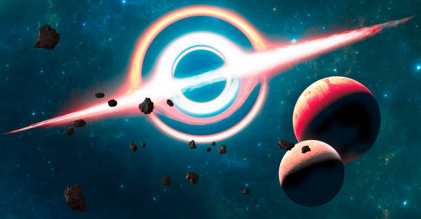 istock Supermassive black hole. Event horizon. Planets and exoplanets of unexplored galaxies 1316454959