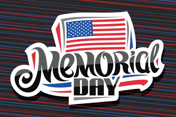 Vector illustration of Vector label for Memorial Day