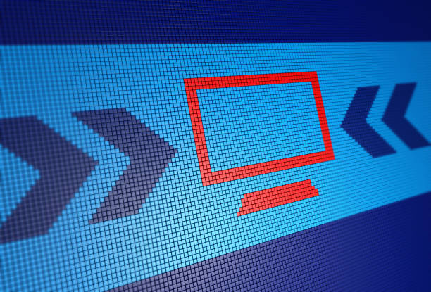 istock Computer Monitor Symbol on pixelated background 1316456828