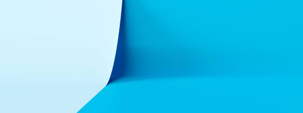 Light blue product stage background or podium pedestal display on blank modern art room with studio showcase backdrop. 3D rendering.