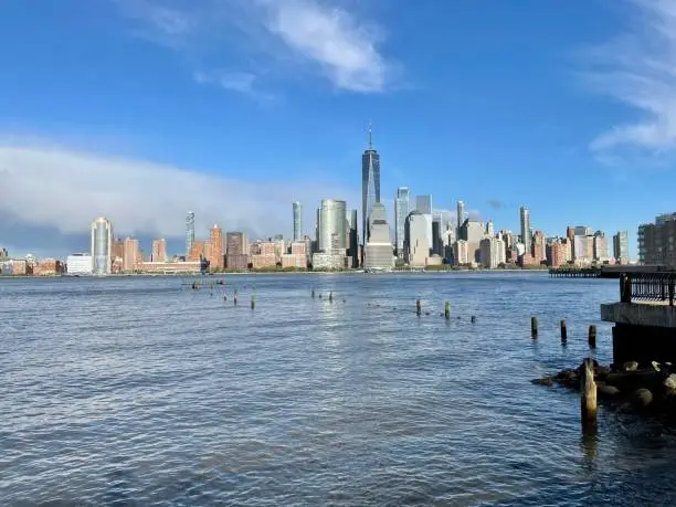 View of New York City Skyline Waterfront From Jersey City, New Jersey